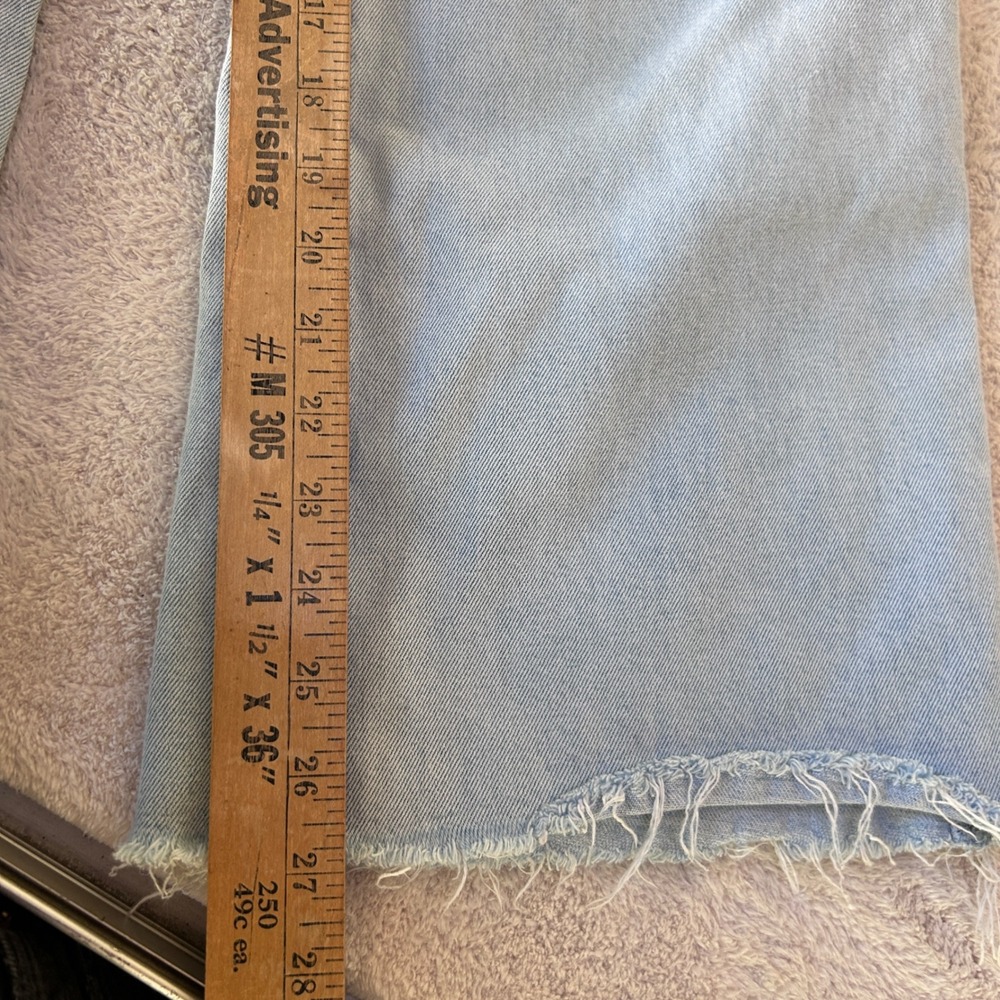 Rollas High Rise Wide Leg Jeans Light Wash Raw Hem Size 25 7 Front Patch Pockets - Picture 6 of 10